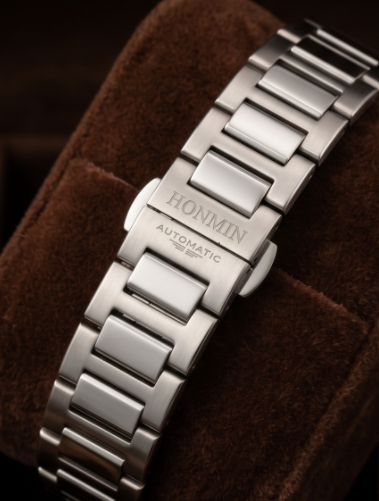 HONMIN Champagne Gold Textured Dial Stainless Steel Watch