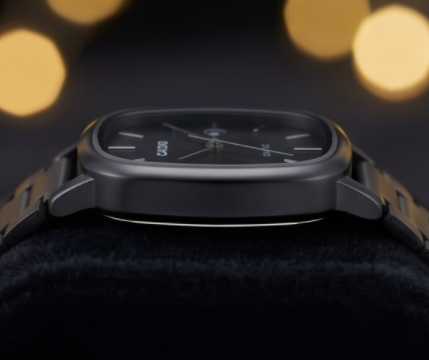 CASIO Onyx Minimalist Cushion Quartz
